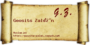 Geosits Zalán névjegykártya