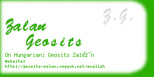 zalan geosits business card